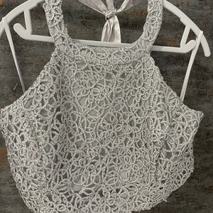B. Darlin silver crop top shirt size 24W